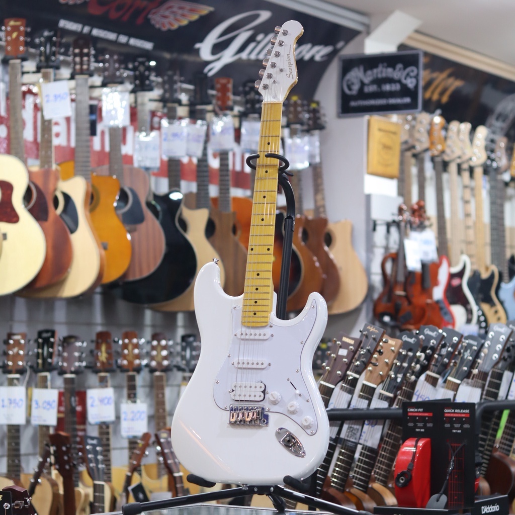 Scorpion DS120 Stratocaster HSS White Maple - Gitar Strato DS-120 / DS 120
