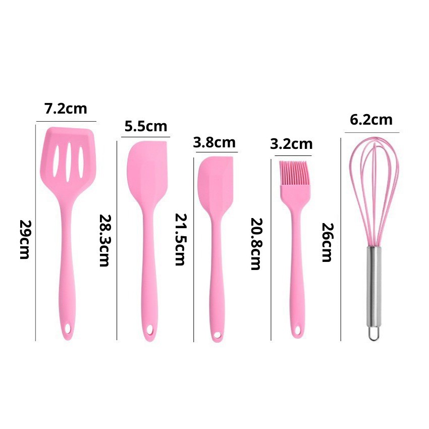 [GROSIR] BAKING PROPS KITCHEN SET UTENSIL 5 IN 1 SET BPA FREE SPATULA SUTIL SILIKON