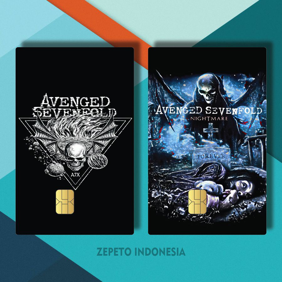 STICKER KARTU CUSTOM BAND AVENGED SEVENFOLD NIGHTMARE HOLOGRAM ZGNVY/IOY04/ GARSKIN KTP POPULER BAND