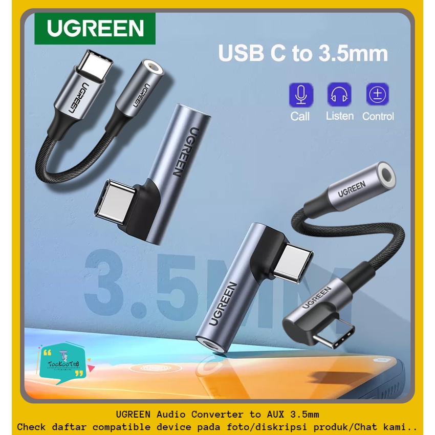 UGREEN Audio Converter Adaptor Type C To Aux 3.5mm Earphone Headset Connector