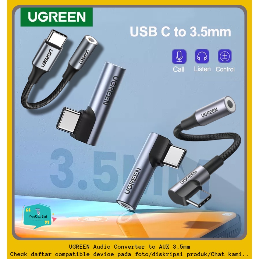 UGREEN Audio Converter Adaptor Type C To Aux 3.5mm Earphone Headset Connector