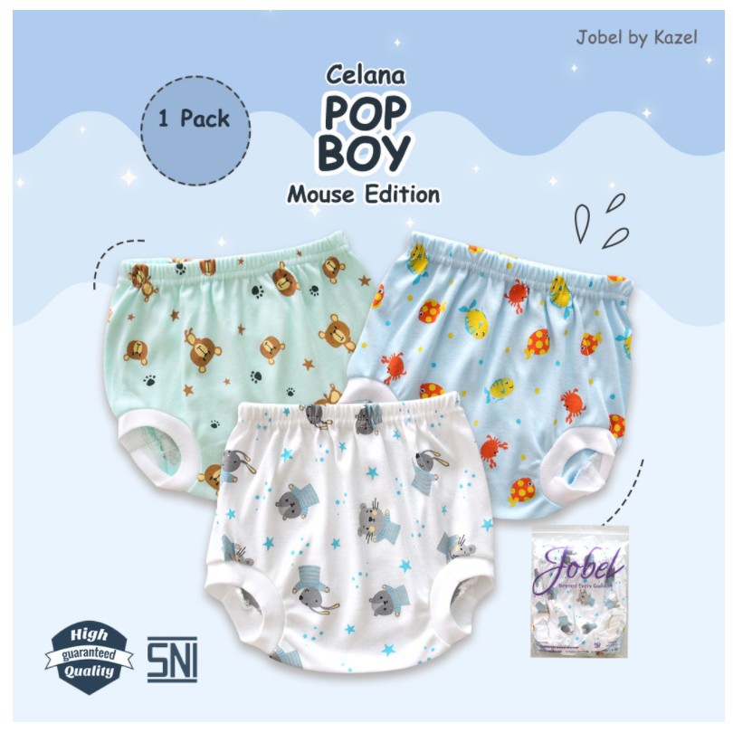 Jobel Celana Pop Bayi Anak 0-2 tahun 3Pcs / 6Pcs Celana Pop DONUT MONSTER Mouse Racoon Stingray Summer CBKS