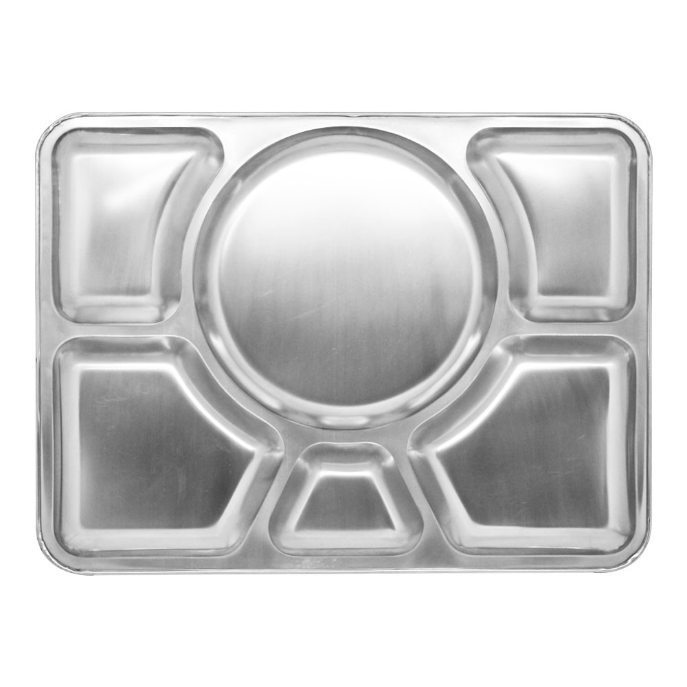 MN - 556 SA Piring Makan Stainless Steel 6 Sekat / piring makan / piring makan stainless