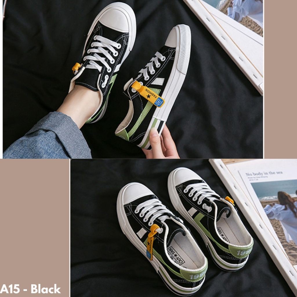 Gypsy - All Star Sepatu Sneakers Kanvas Wanita Dewasa Import Sole Karet Slop Seoatu Snakers Hitam Cewek Remaja Canvas Snekers XA15