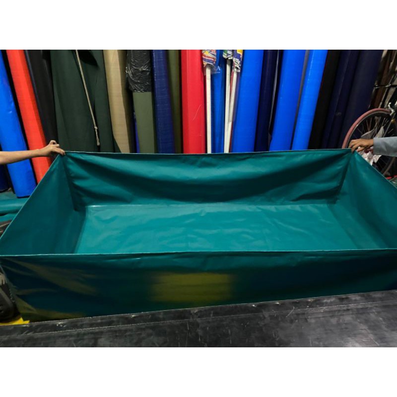 kolam terpal kotak PVC ORCHID plus draice 2x4x0.70