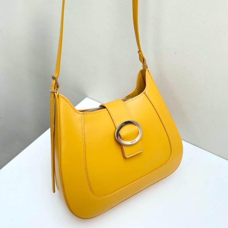 Top Handle Bag with Oval Buckle