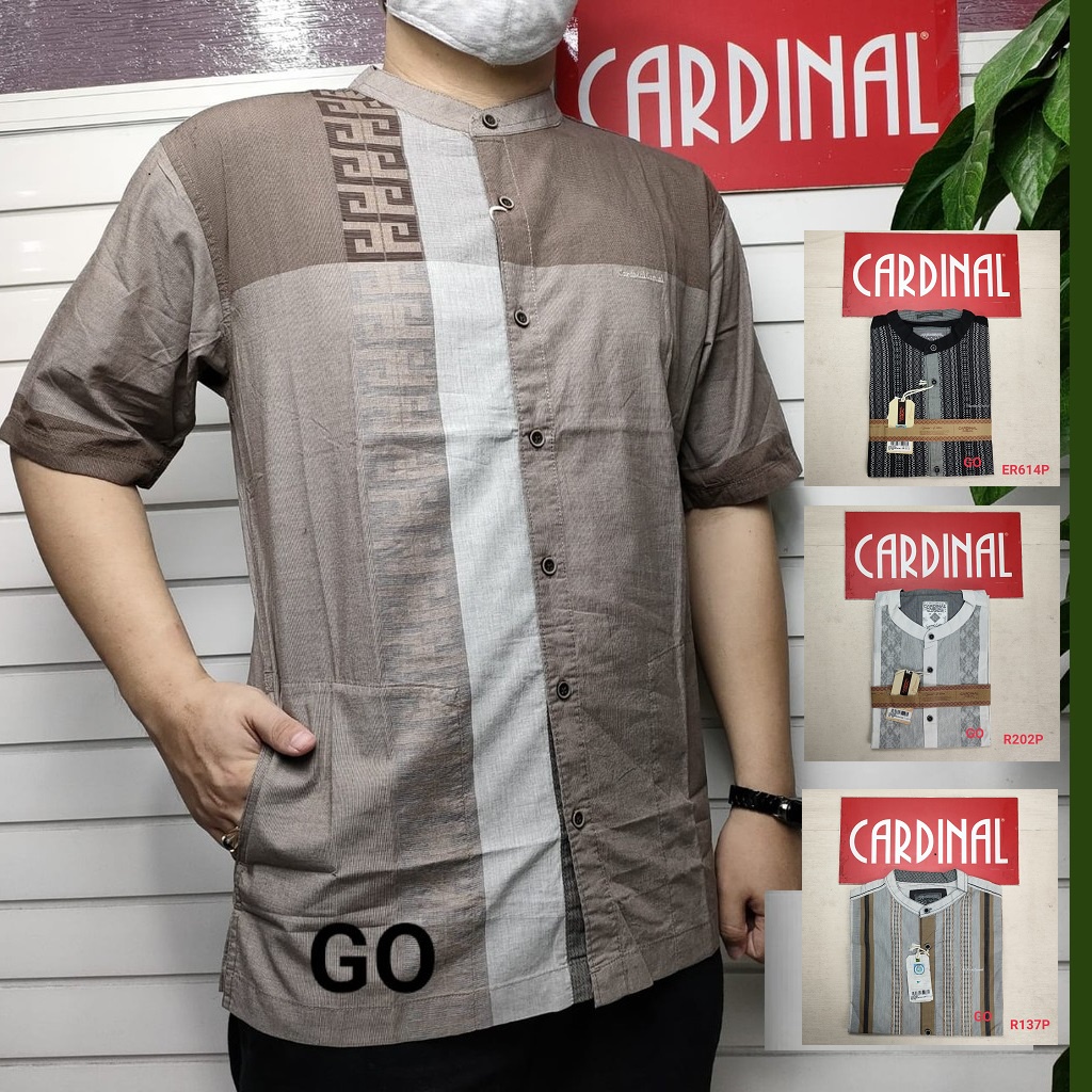 BB XL CARDINAL KOKO/TAQWA Pakaian Pria Kemeja Hem Cowok Laki-Laki Lengan Pendek Baju Muslim
