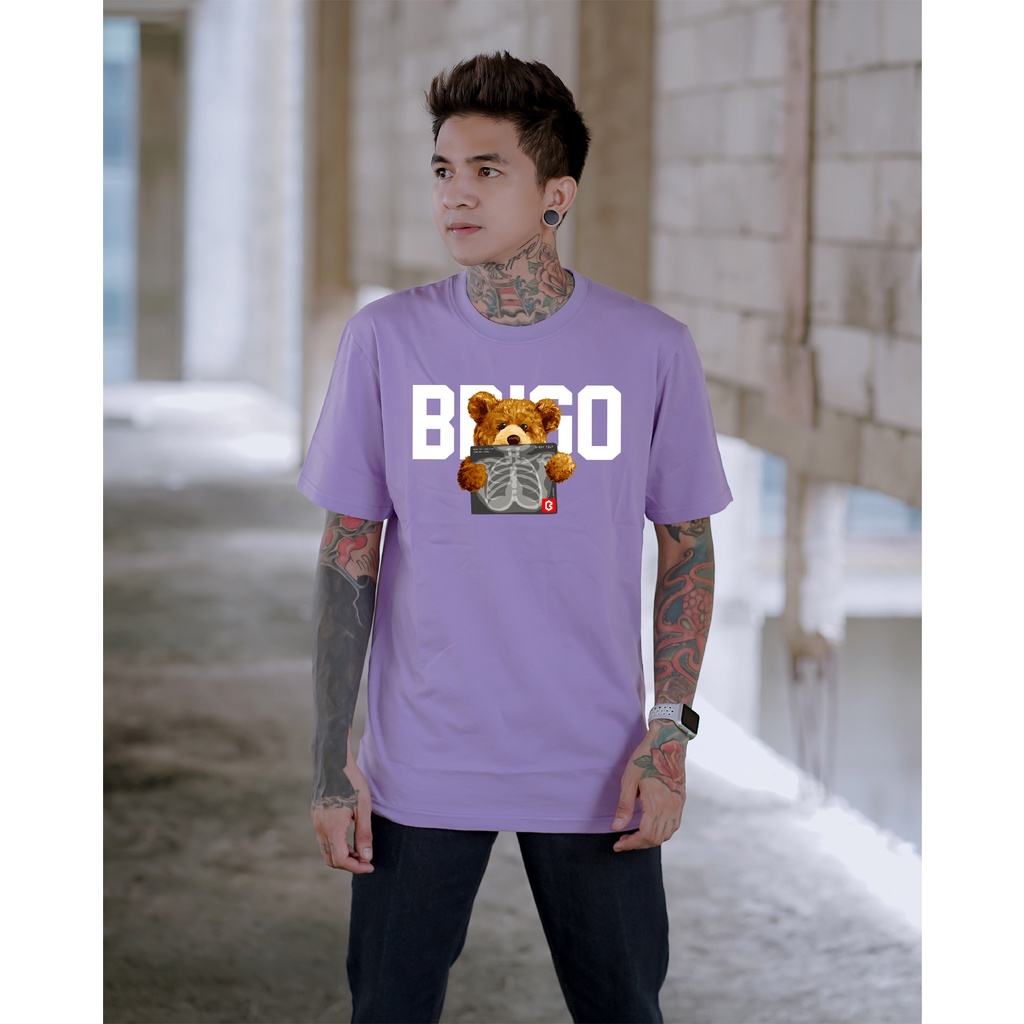 BRIGO Kaos Lengan Pendek Bear Rontgen || Kaos Katun Combed M-XL || Kaos Distro BRIGO Beruang Rontgen