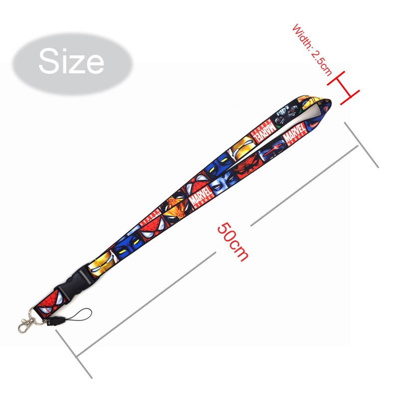 Marvel Case Holder Kartu ID + Tali Lanyard Anti Jatuh Dengan Tombol Dapat Dilepas