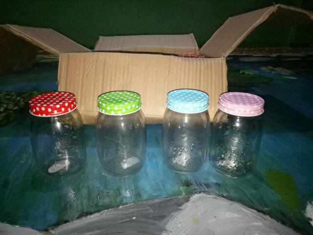 Polka Jar Tutup Stainless 500 Ml | Glass Jar | Toples Kaca | Cookies Jar