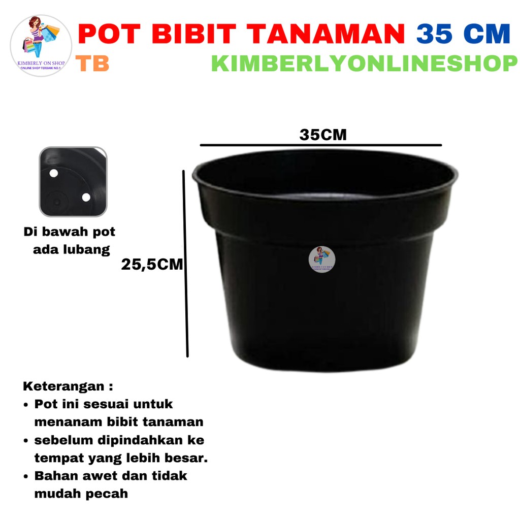 POT 35 BUNGA BIBIT HITAM - TB