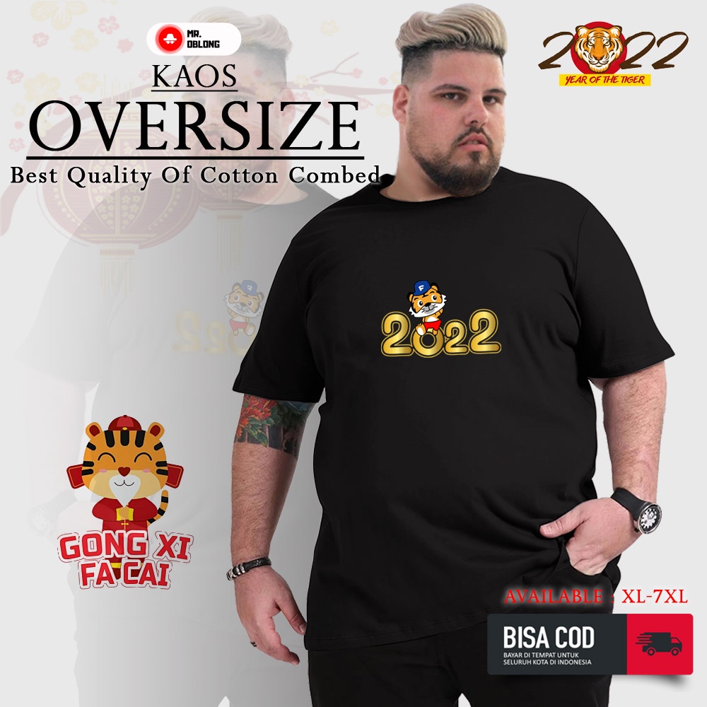 Kaos Imlek Pria Jumbo Oversize T-Shirt Bigsize Laki-Laki M L XL 2XL XXL 3XL 4XL 5XL 6XL 7XL Keren