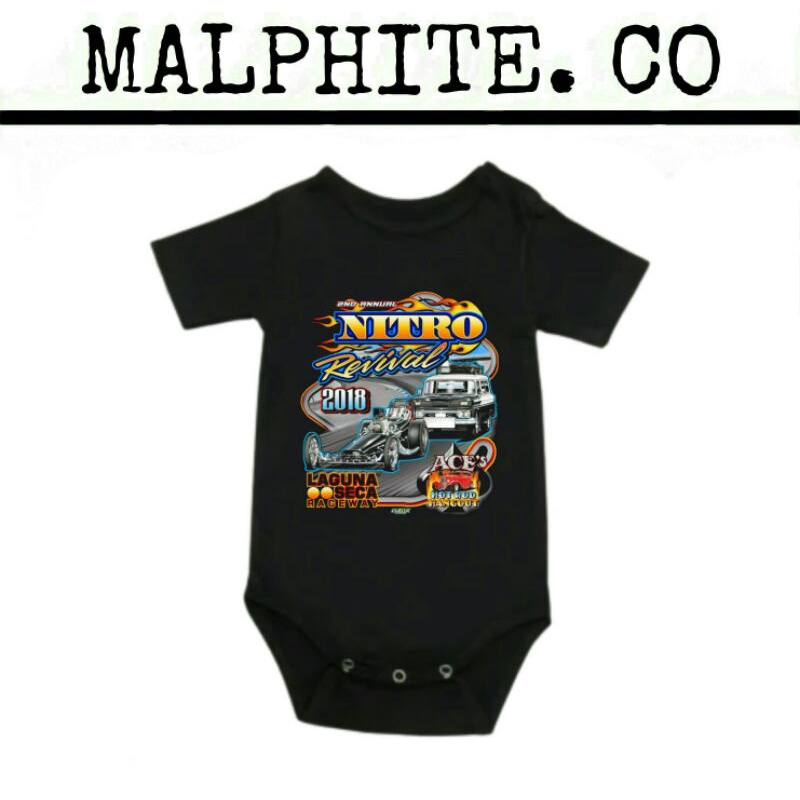 Kaos Baju Bayi Nascar Nitro Revival Motif Lengan Pendek Jumper Jumpsuit Sleepsuit Tidur Anak Baby Ki