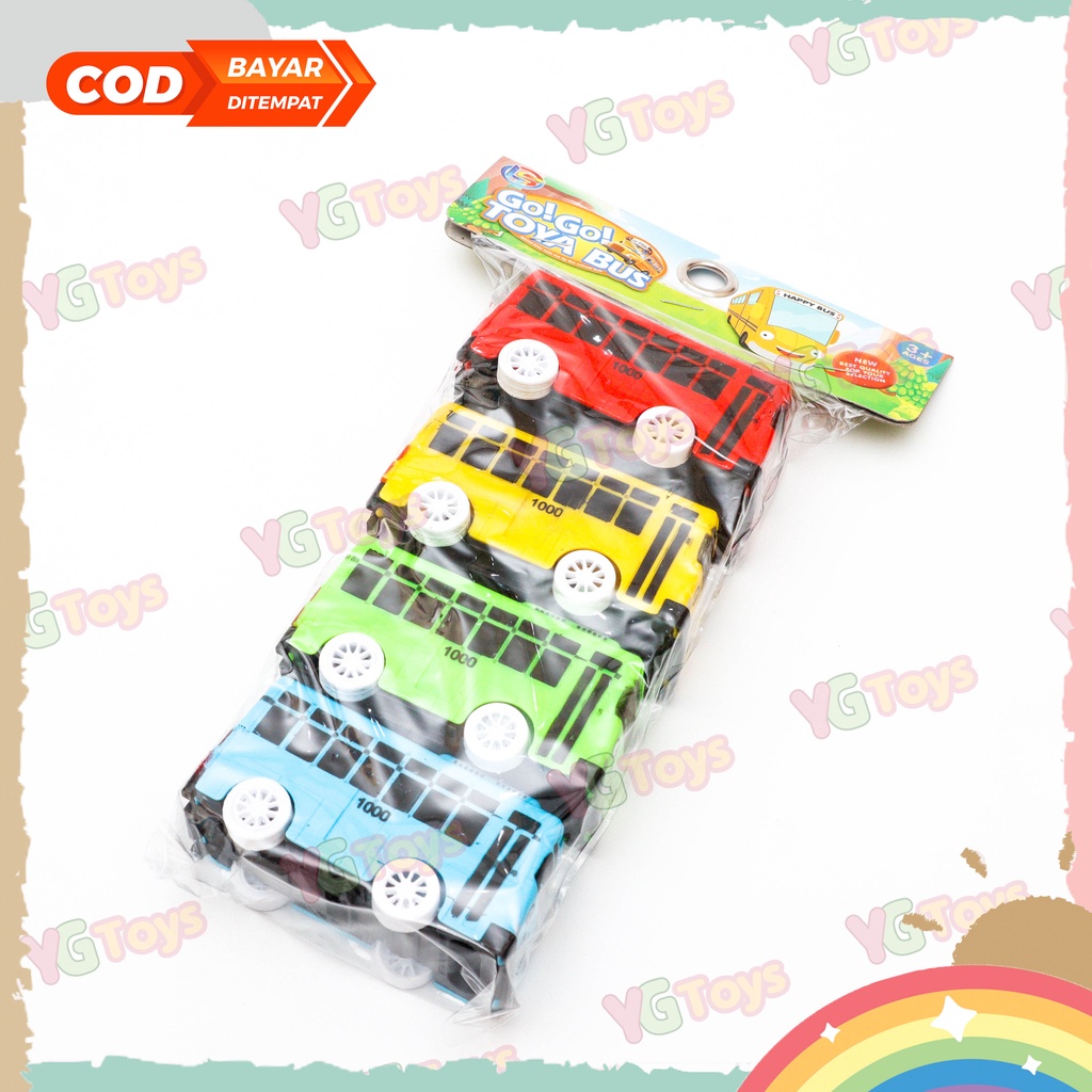 YGtoys Mainan Anak Mobil Toya Taayo The Little Bus Set Lengkap Isi 4 pcs Mainan Mobil Mobilan Anak