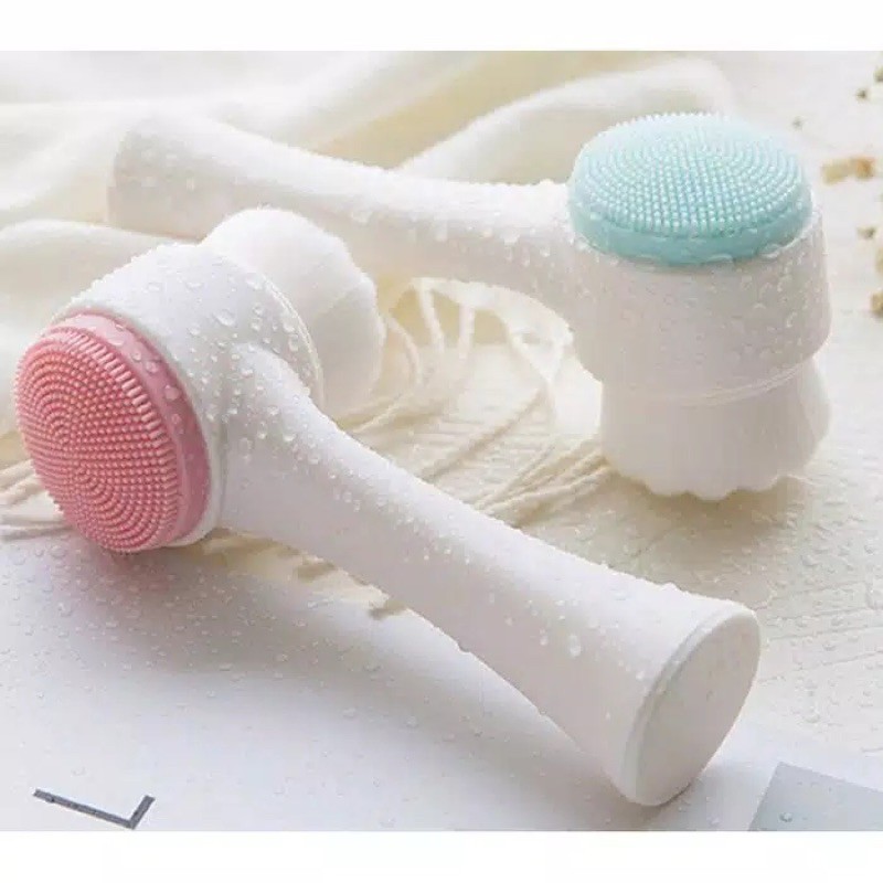 Face cleansing brush |alat pembersih wajah 2 in 1 silikon