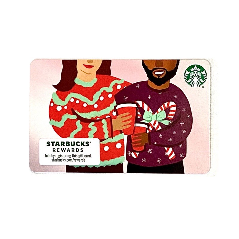Christmas Couple Starbucks Card 2020 Kartu Paper US Holiday Giftcard