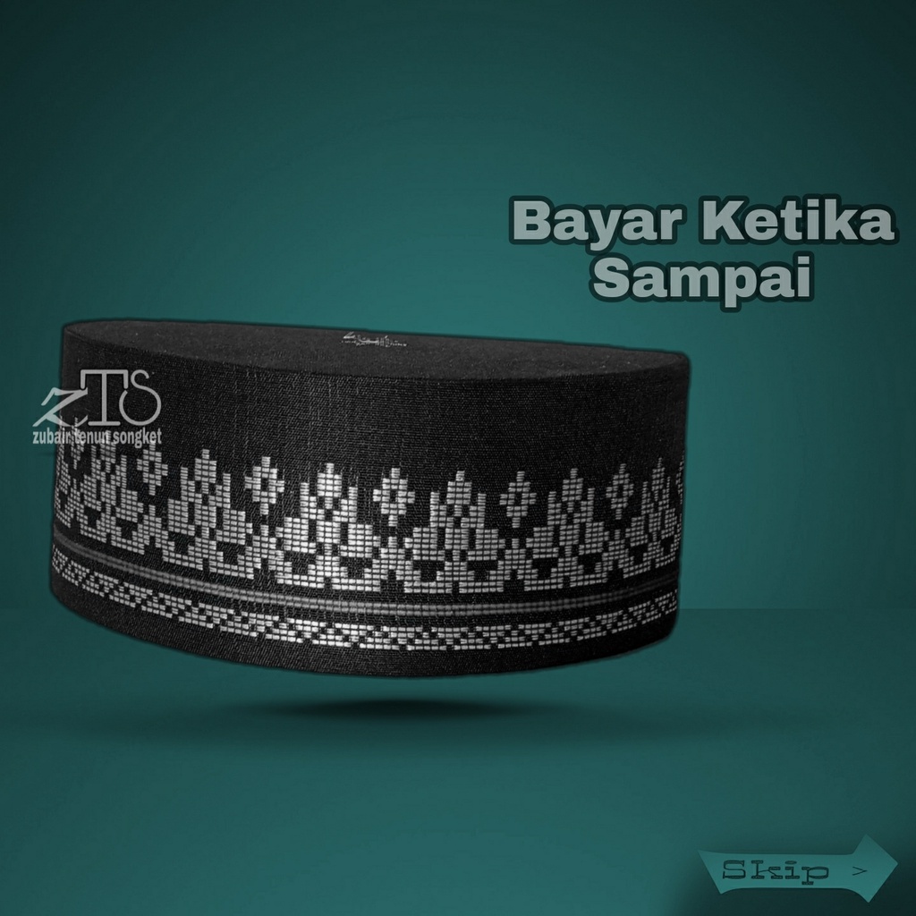 Peci Songkok Zubair tenun Songket Putih Songket Kopiah Kopyah Anak Bayi Pria Haji Songket Melayu Uas