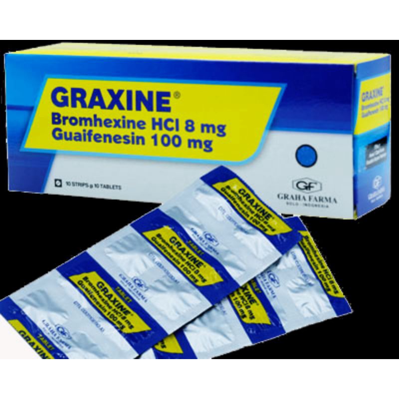 Graxine bromhexine hcl 8 mg guaifenesin 100 mg