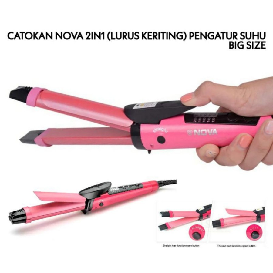 Catokan Nova 2 In 1 Besar/Catok Nova 2in1/Catokan Nova/Catok Curly