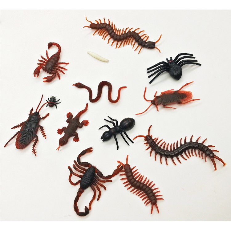 SERANGGA MAINAN KARET ULAT KECIL MAINAN PRANK LALAT KECOA KALAJENGKING BELATUNG PROPERTY HALLOWEEN