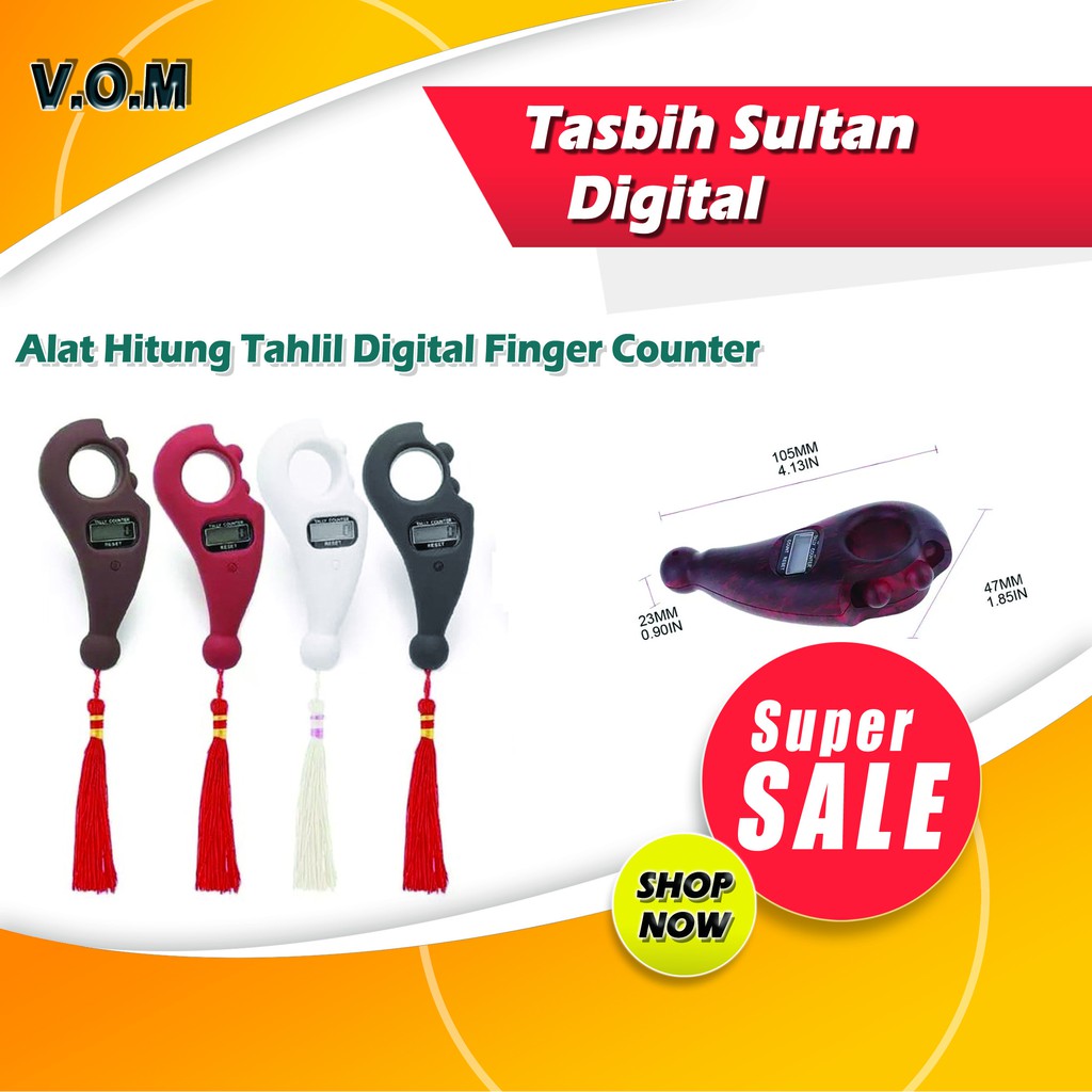 VOM Tasbih Sultan Digital Alat Hitung Tahlil Digital Finger Counter 0683