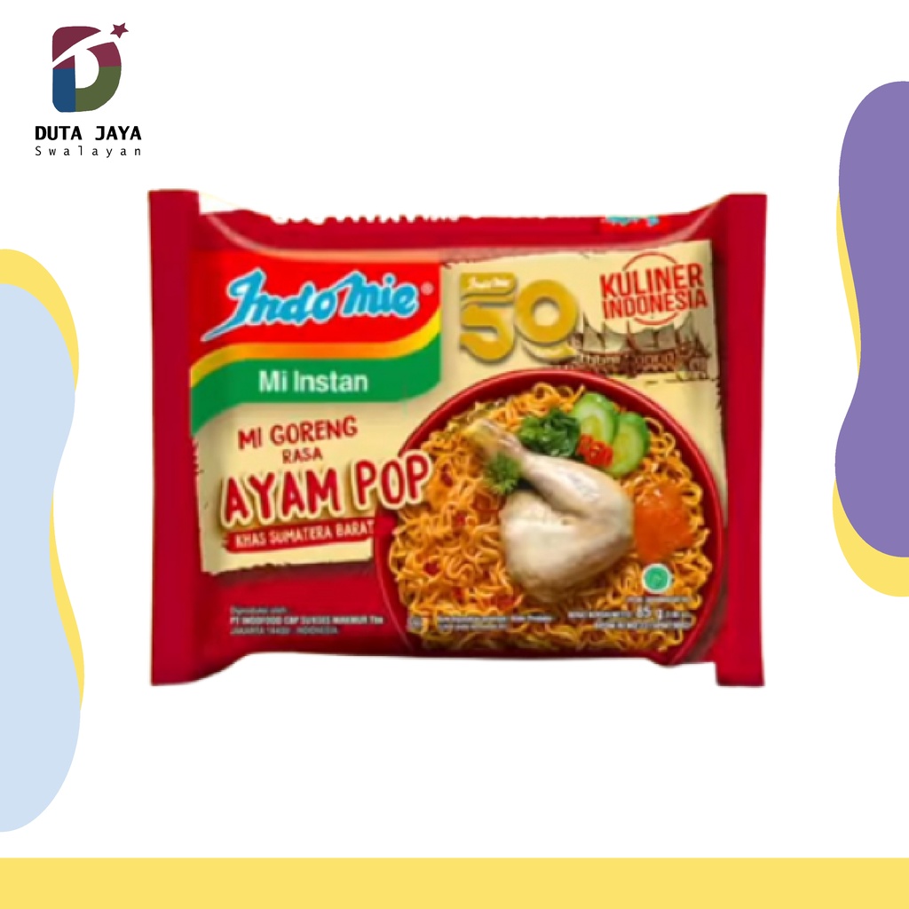 Mie Indomie Mi Instan Goreng Ayam Pop 85 Gram