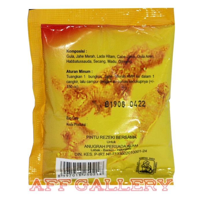 

TRADISIONALMINUMAN- JAHE MERAH SUPER AMH SACHET -MINUMAN-TRADISIONAL.