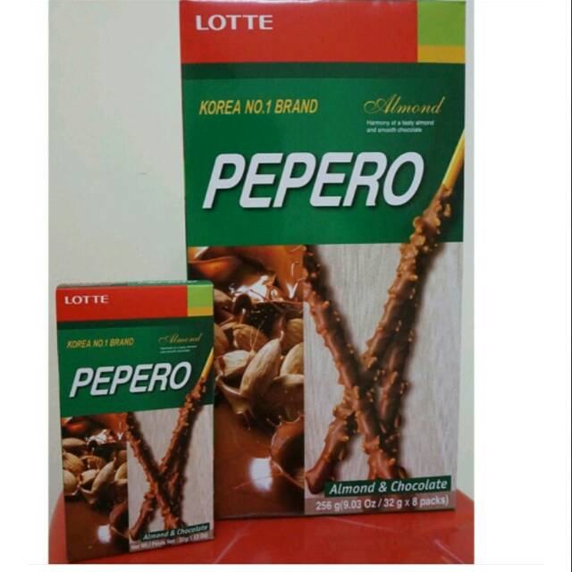 

PEPERO ALMOND WITH CHOCOLATE BIG BOX 256GR ( 8 X 32 GR ) KOREA PRODUCT