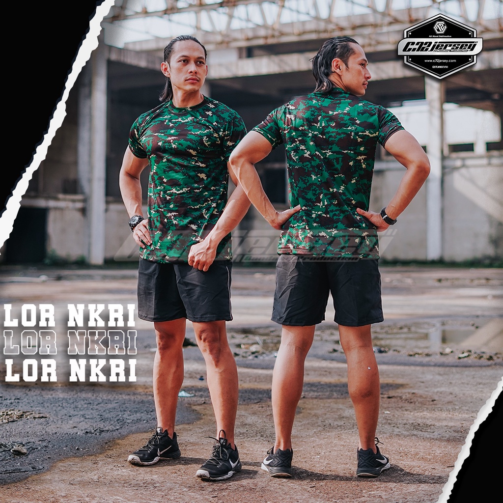 Kaos Loreng BUKAN Dryfit NKRI TNI PENDEK