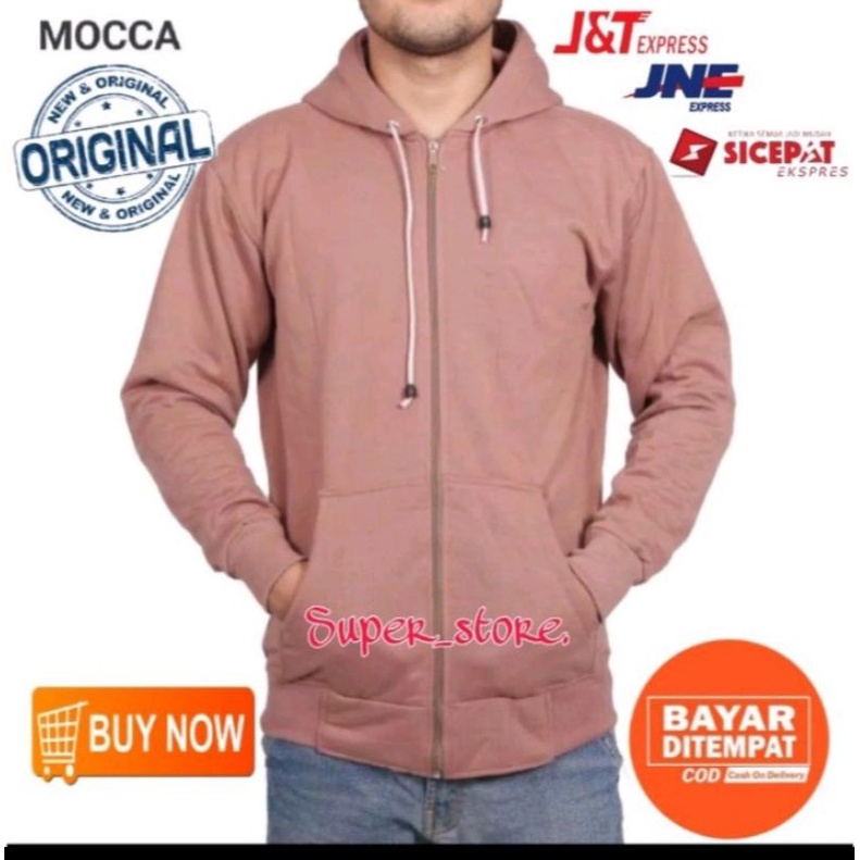 (COD) JAKET HOODIE POLOS/ SWEATER ZIPPER/RESLETING FLEECE TEBAL