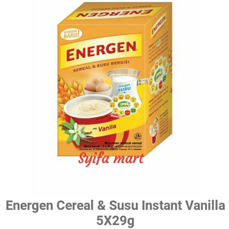 

Energen cereal & susu instant vanila 5X29g