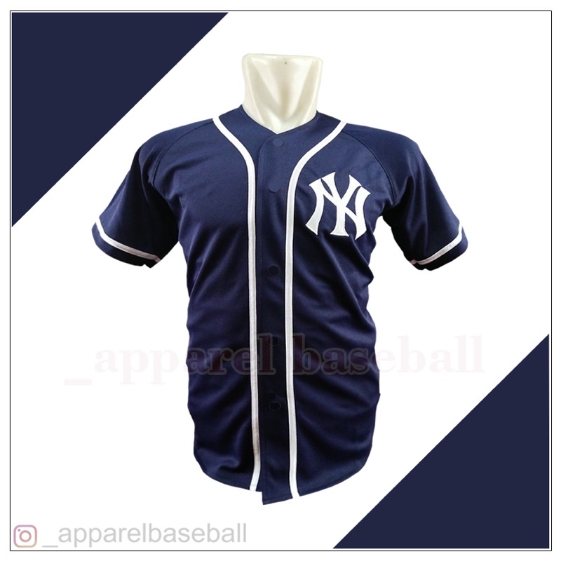 Jersey baseball / Baju baseball NY  biru dongker