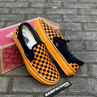 vans ochre checkerboard