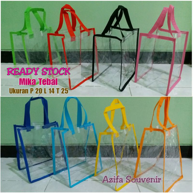 

READY . . !!! TAS TENTENG FULL PLASTIK MIKA / SOUVENIR ULANG TAHUN / GOODIE BAG / HAMPERS