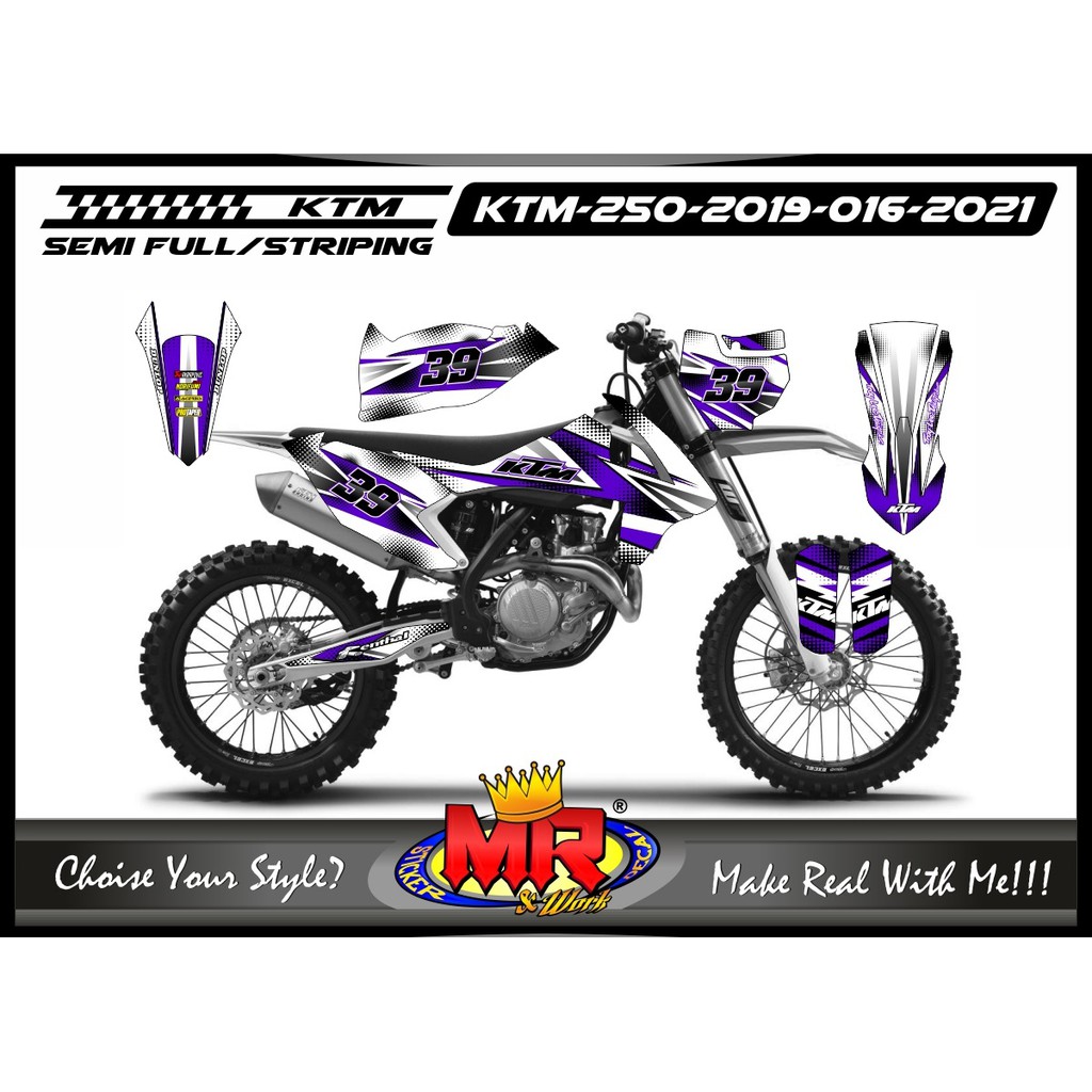 Stiker Motor Decal KTM 250 2019 Variasi SuperMoto Tracker Decal Custom