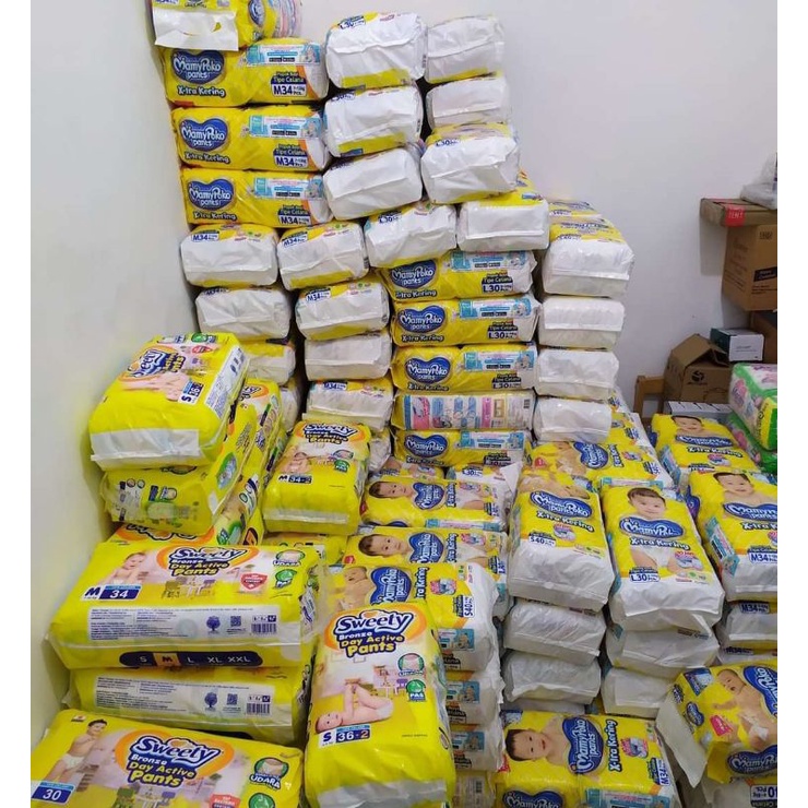 Mamypoko Pants X-Tra Kering Popok Pampers Diapres celana READYSTOCK  S40 M34 L30 XL26 XXL20 Terlaris