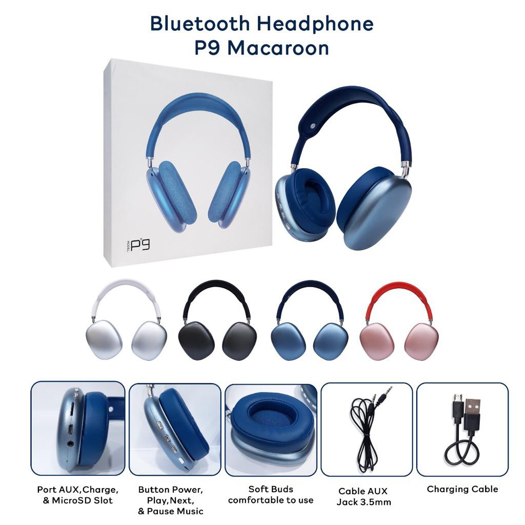 P9 Headphone / Headset Bluetooth Macaron P9 Max