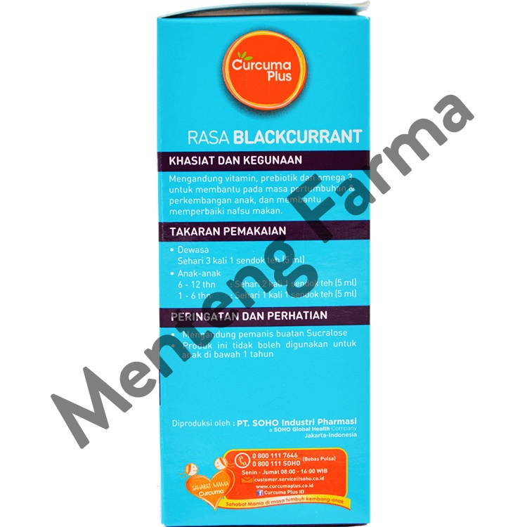 Curcuma Plus Sharpy Rasa Blackcurrant 60 mL - Suplemen Pertumbuhan dan Penambah Nafsu Makan Anak