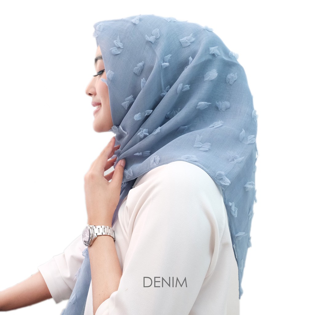 kerudung jilbab  linen  rubiah feather square kerudung 