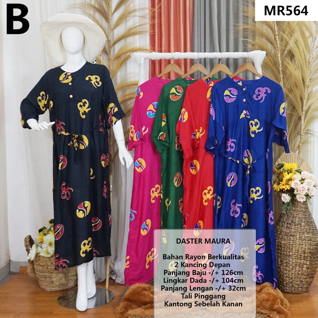 DASTER MAURA + AINA TERBARU Longdress, Lengan raglan 3/4 size fit to XL MR #dastermurah #homedress #daster terkini-MR.564