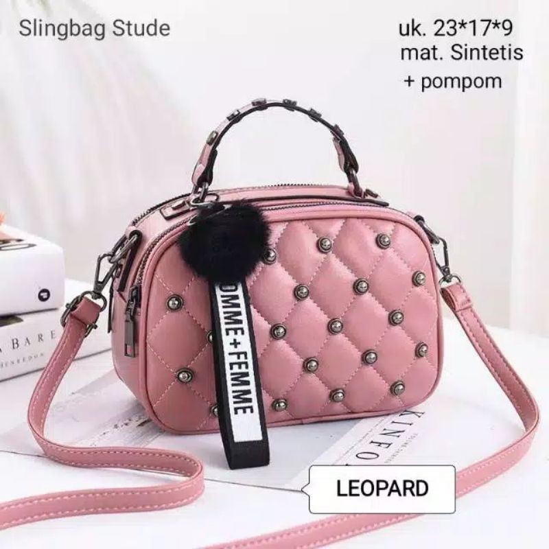 TAS SELEMPANG WANITA BAHU MESSENGER TAS WANITA KECIL RIVET TAS PERJALANAN TAS TANGAN