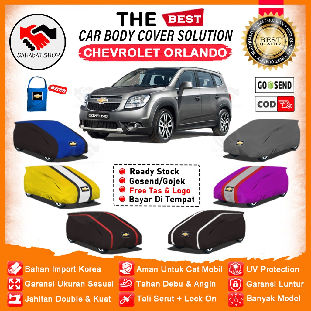 Sahabat Body Cover Mobil Orlando / Sarung Penutup Chevrolet Orlando Outdoor /  Tutup Mantel Selimut Mantol Pelindung Kerudung Kerodong Kelambu Mobil Orlando Anti Air Waterproof Model Orange