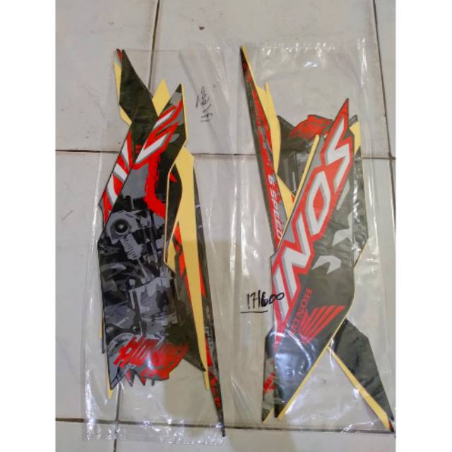 Striping sticker lis standar ori honda sonic 2017 hitam doff