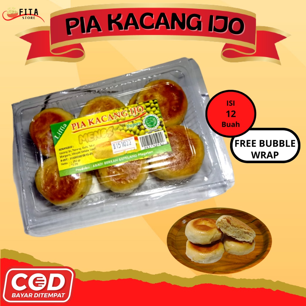Jual Kue Pia Kacang Hijau Enak Lembut Roti Khas Magetan Isi 12 Buah ...