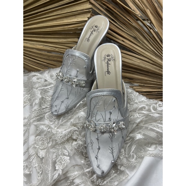 sepatu pengantin wanita maura silver tinggi 7cm tahu