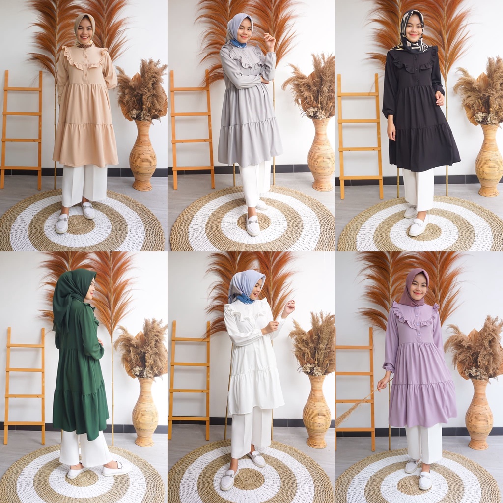 Zahra Tunik LD 100 110 Atasan Wanita Premium Busui Terbaru Ukuran L XL Bahan Shakila Premium Termurah Bisa COD by Zenic_id