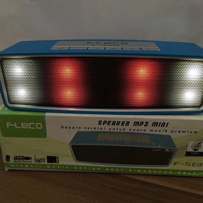 Spekar MP3 Mini Bluetooth Fleco F509 dengan Lampu LED Disco Warna