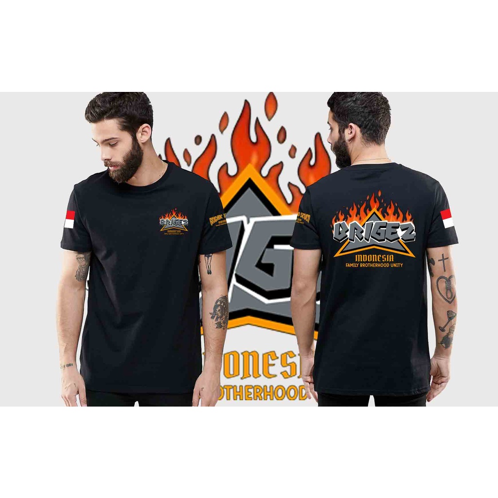TSHIRT/BAJU KAOS LENGAN PENDEK KUALITAS DISTRO BRIGEZ INDONESIA/ BRIGEZ FAMILY BROTHERHOOD INDONESIA