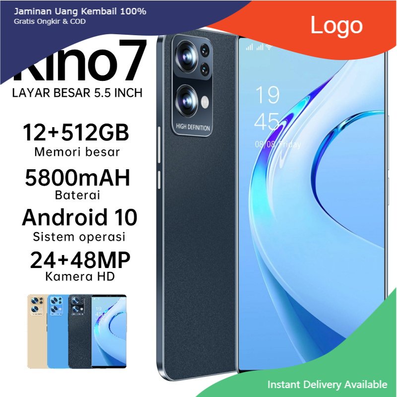 【COD+Pengiriman lokal】Galaxy Rino7 Pro Hp Smartphone RAM 12GB+512GB handphone murah promo cuci gudan