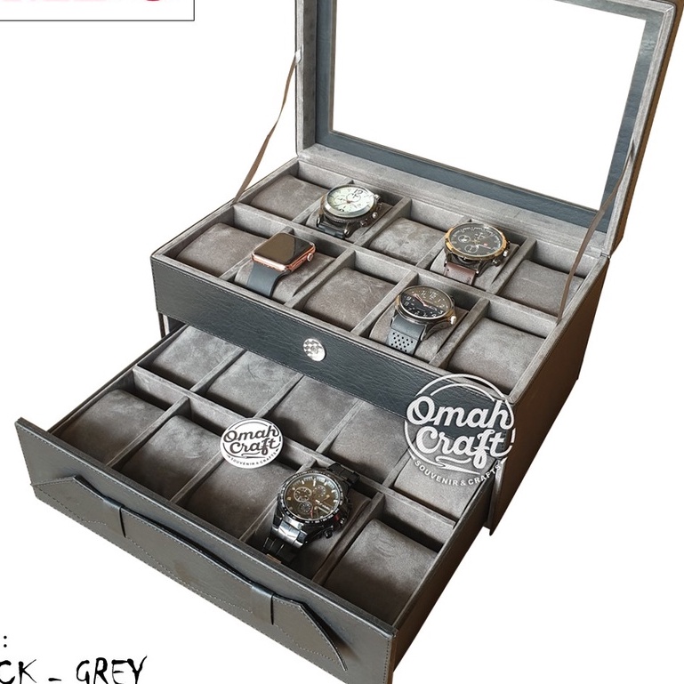 PROMO - Tempat Jam Tangan isi 24 / Box Jam Tangan / Kotak Jam Tangan / Watch Box Organizer